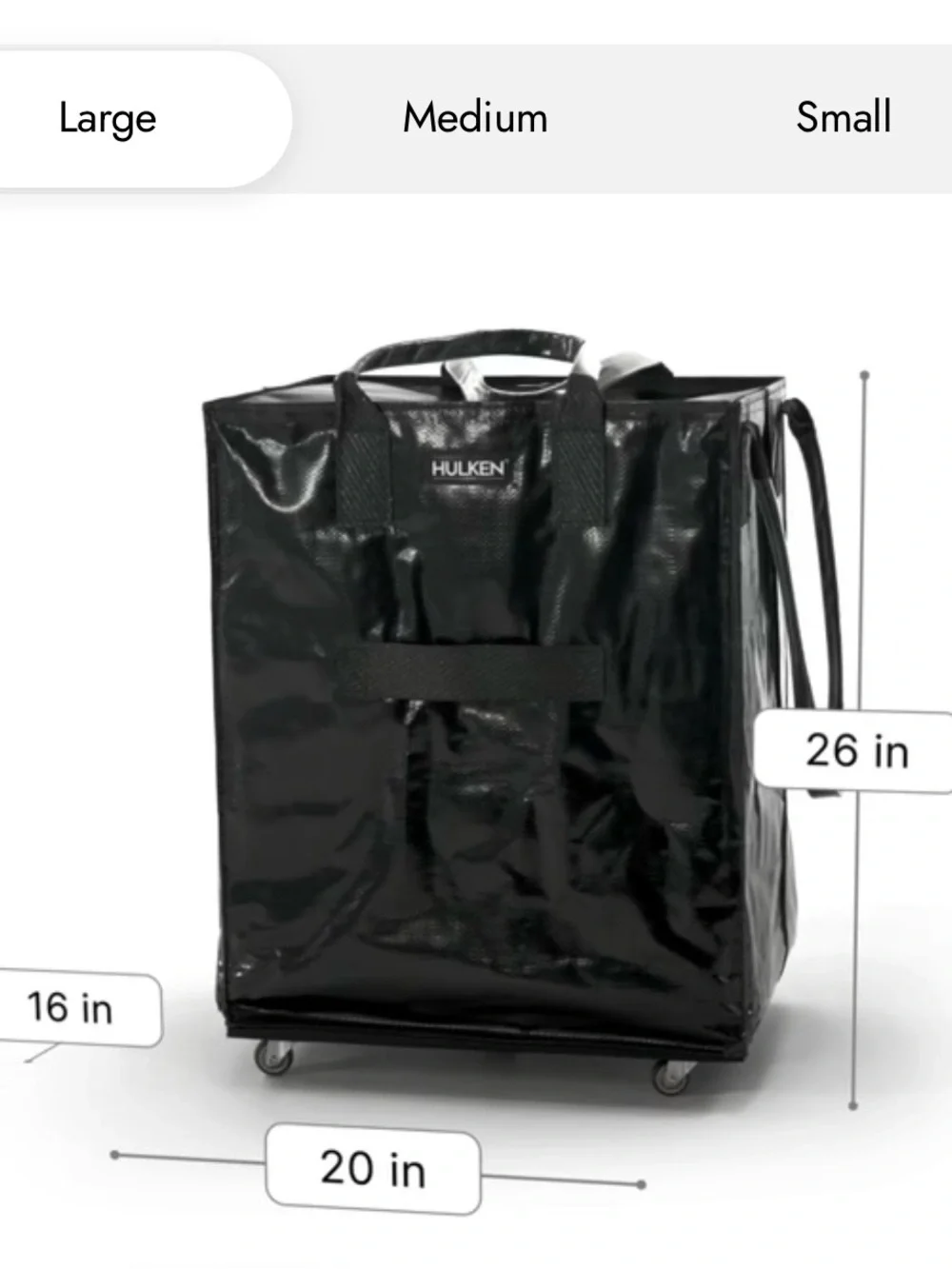 HULKEN Women’s Tote Bag in Black-LARGE (this is not matte) NEW - Picture 2 of 3